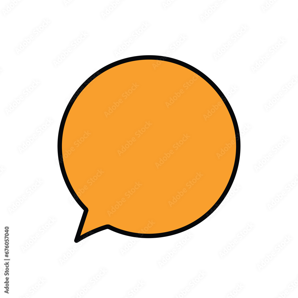 Hand-drawn cartoon doodle orange speech bubble icon on a white background. Hand-drawn cartoon doodle orange speech bubble icon on a white background.