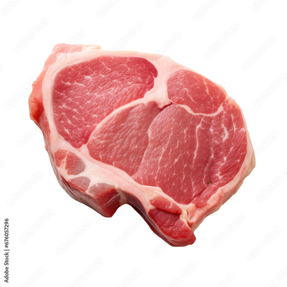 Uncooked Pork Chop Isolated on a Transparent Background Uncooked Pork Chop Isolated on a Transparent Background
