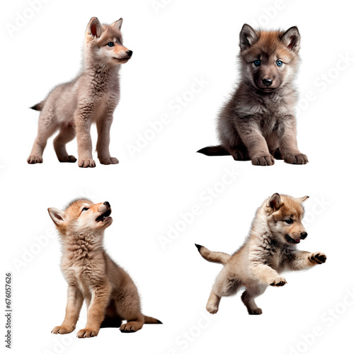 Set of wolf cub