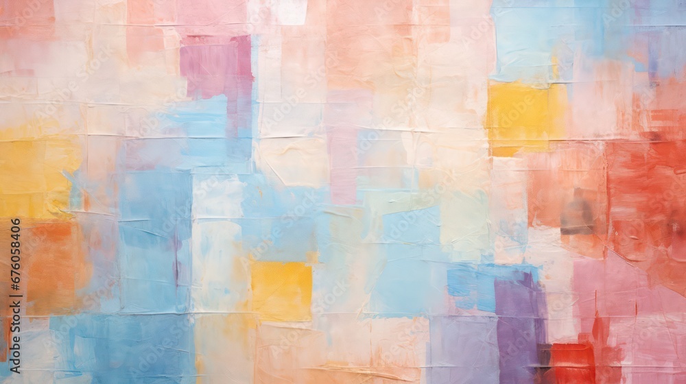 Fototapeta premium Rough abstract vintage texture art with a blend of orange and blue tones, featuring oil brush strokes, palette knife painting