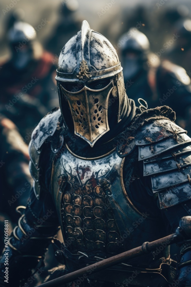 A picture of a man dressed in armor holding a sword. This image can be used to depict medieval warriors, historical reenactments, or fantasy adventures. A picture of a man dressed in armor holding a sword. This image can be used to depict medieval warriors, historical reenactments, or fantasy adventures.