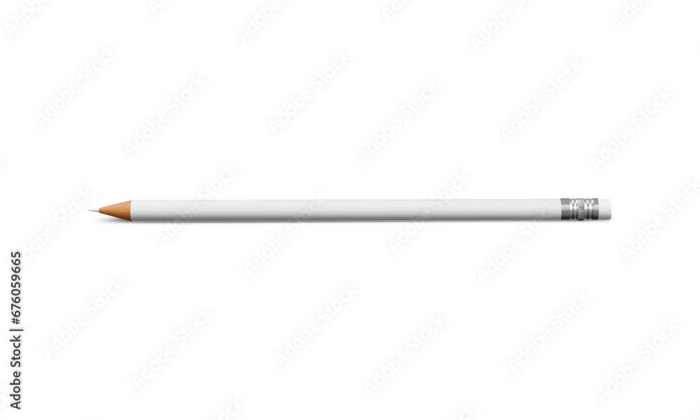 a image of a white pencil isolated on a white background a image of a white pencil isolated on a white background