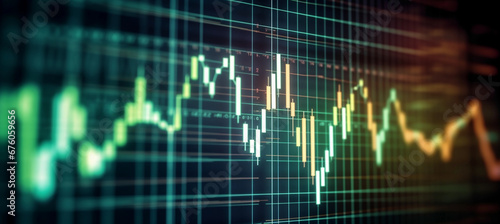 technical financial market graph on technology abstract background concept for Increase in stock prices, positive market, low-interest rates, low interest rates, increase in consumption