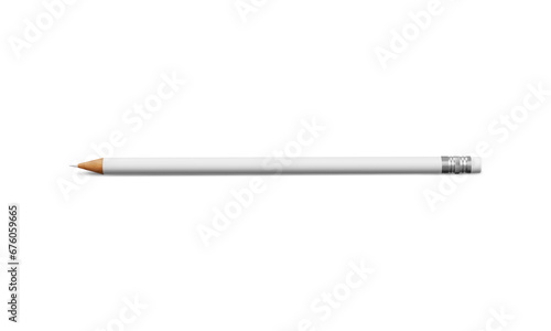 a image of a white pencil isolated on a white background