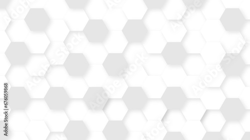 Abstract white and gray multi-shades hexagonal background. Gray luxurious 3d honeycomb futuristic vector. 3D futuristic abstract honeycomb mosaic white background. geometric mesh cell texture. 