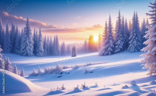 Fantastic winter landscape. AI © IM_VISUAL_ARTIST