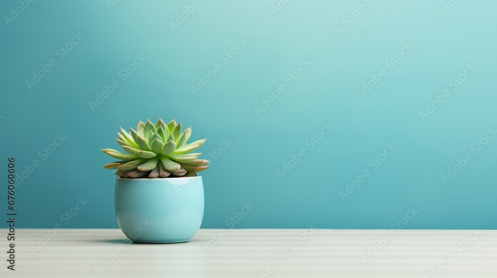 succulents in a pot with space for text.