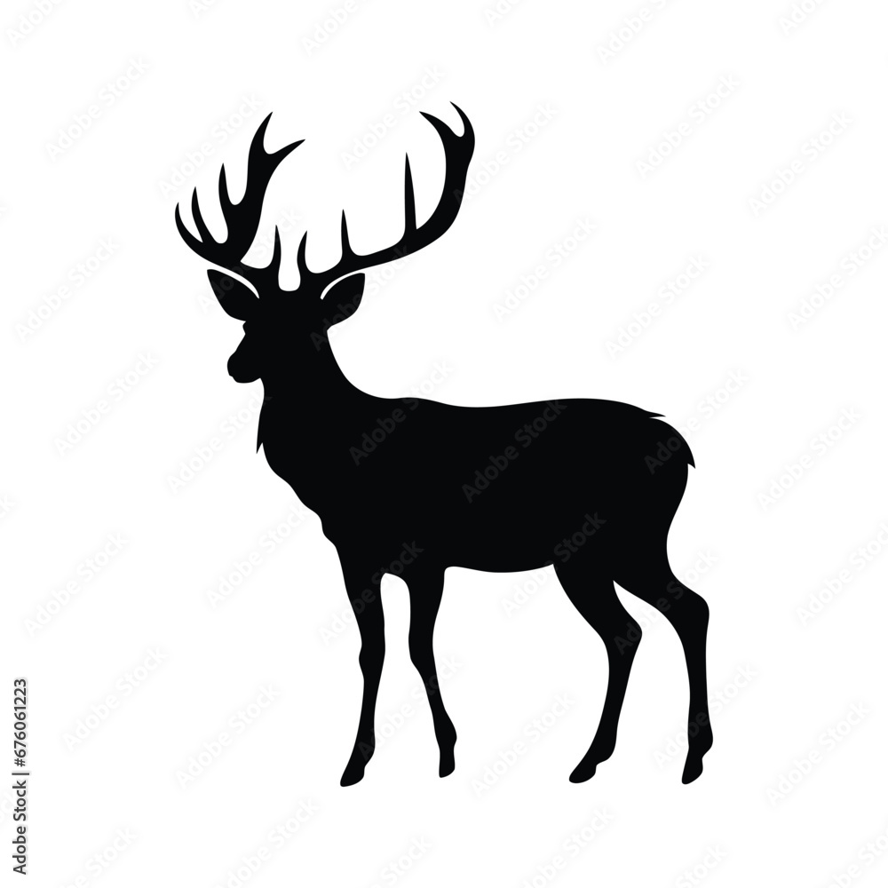 Black silhouette of a Deer vector illustration