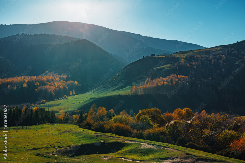 Picturesque mountain landscape in autumn