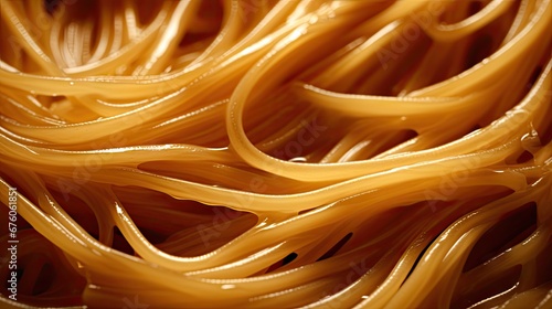  a close up of a bunch of pasta noodles with water droplets on top of the noodles and on the bottom of the noodles. generative ai