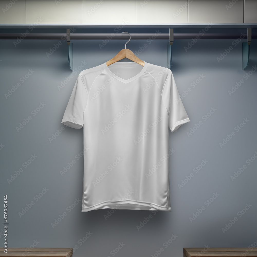 a v-neck shirt on hanger image a v-neck shirt on hanger image