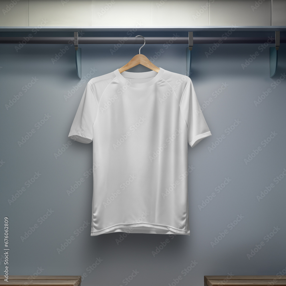a image of a shirt with round neck on hanger a image of a shirt with round neck on hanger