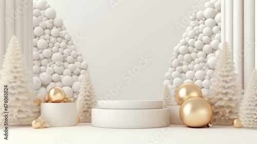 Luxury christmas empty podium for branding and packaging presentation
