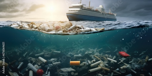 cruise ship and the ocean pollution