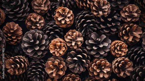 background of pine cones.