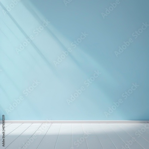 Blank room wall with sunlight coming through the window 