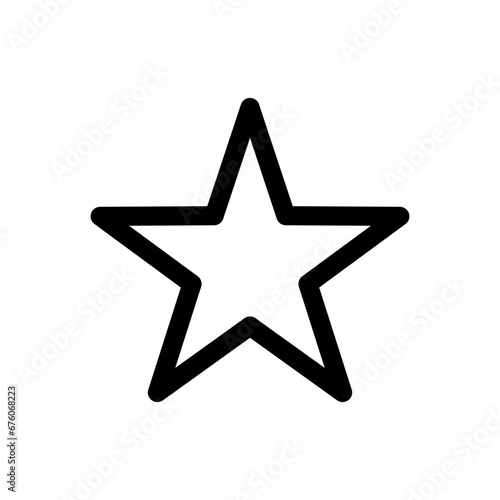 Isolated Hollow Empty Outlined Black Star Symbol Icon. Vector Image. photo