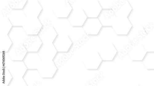 Fototapeta Naklejka Na Ścianę i Meble -  Abstract White Hexagonal Background. Luxury White Pattern. Vector Illustration. 3D Futuristic abstract honeycomb mosaic white background. geometric mesh cell texture.	
