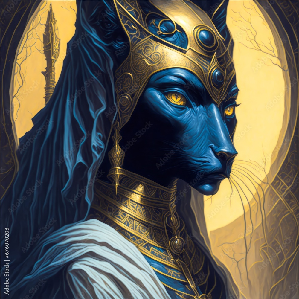 Bastet Goddess Represented as a Cat or Lioness, Patroness of the City
