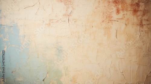 Wall with peeling paint. Texture of old concrete wall for background. A dilapidated building wall in need of major repairs. Facade of a house with damaged plaster. Photophone for retro photography.