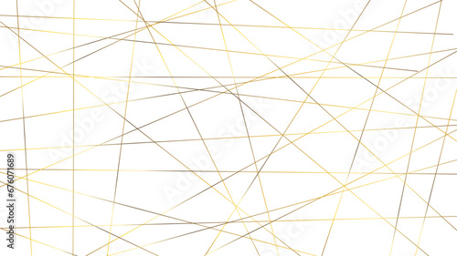 Low poly abstract white and golden lines background vector. Random line pattern background. Random chaotic lines abstract geometric pattern vector background.