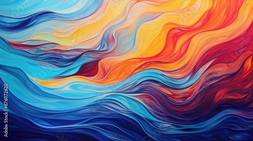 Abstract marbled acrylic paint ink painted waves painting texture colorful background banner Bold colors color swirls waves  photo