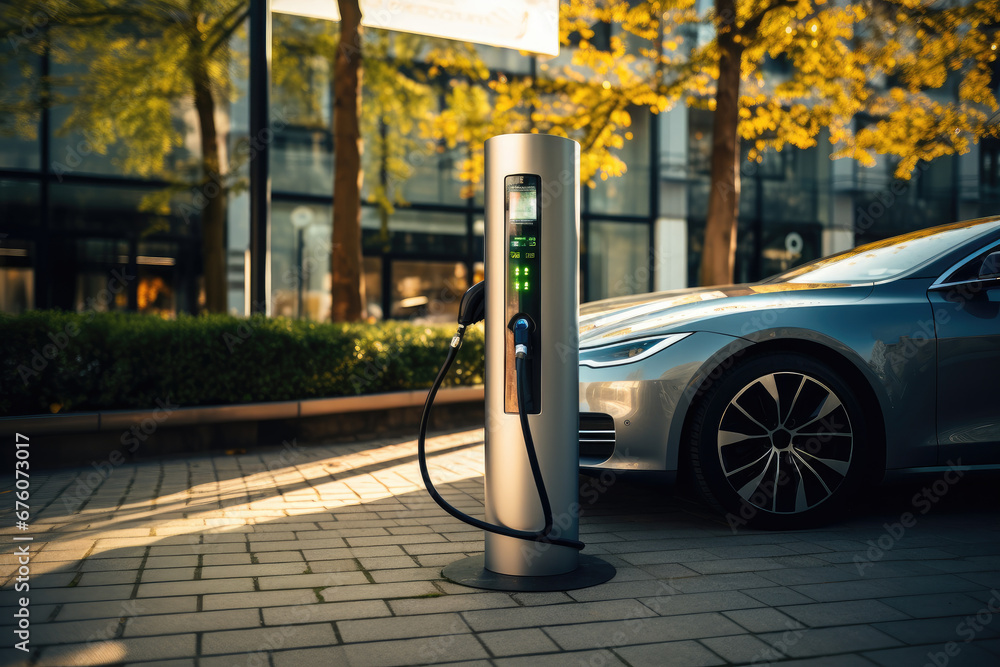 EV charging station for electric car or Plug in hybrid car. EV charging station for electric car or Plug in hybrid car.