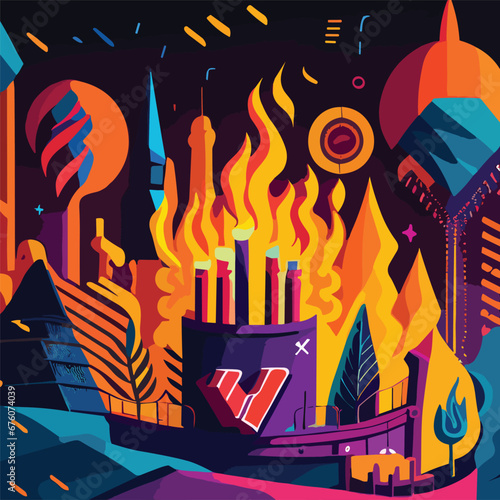 Radiant Revelry Vector Tee Design Joy