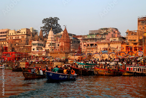  Varanasi, Banaras or Benares and Kashithat has a central place in the traditions of pilgrimage, death, and mourning in the Hindu world photo