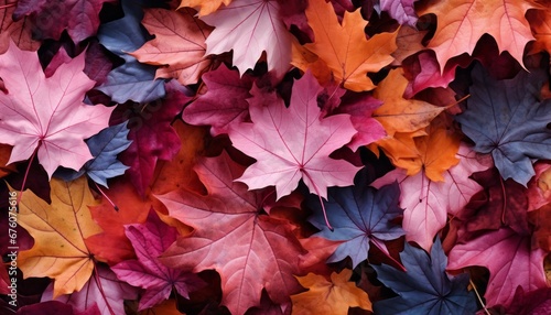 Enchanting and captivating autumn landscape with vibrant fall leaves adorned in mesmerizing hues