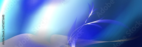 Banner oder Karten Design Hintergrund abstrakt mit fantasie Pflanzen romantisch blau photo