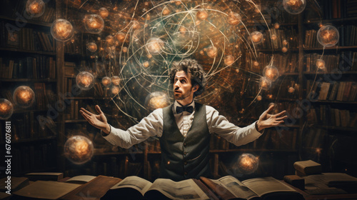scientist deciphers the workings of nature fantasy image