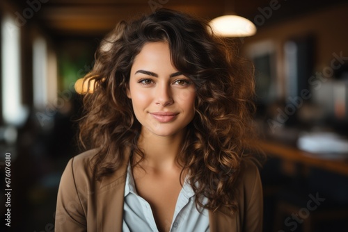 Wallpaper Mural Casual portrait of a designer woman standing by her desk in the office. Torontodigital.ca