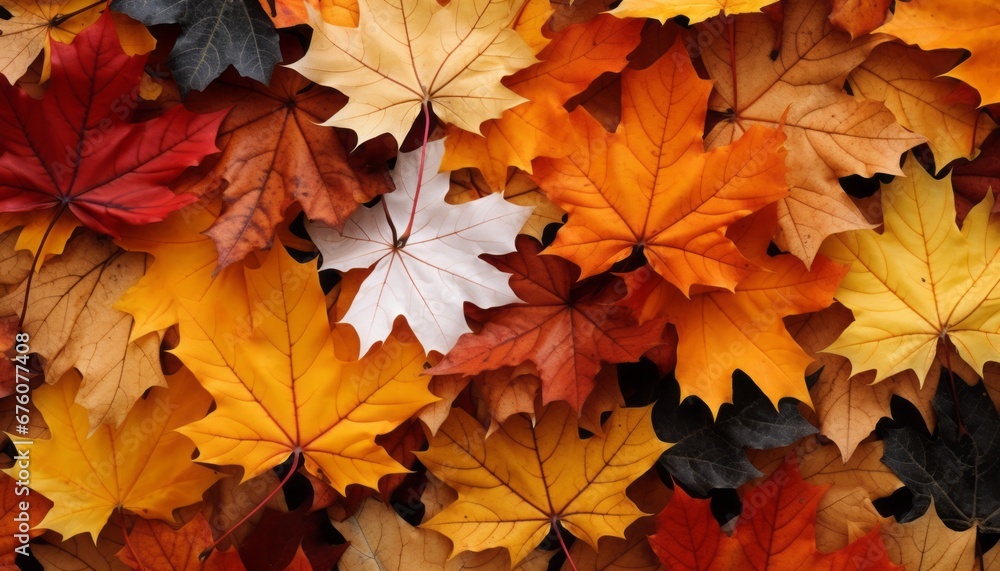 Enchanting fall foliage a captivating backdrop of mesmerizing autumn leaves in vibrant hues