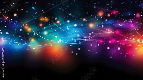 abstract background with colorful lines and sparkles.