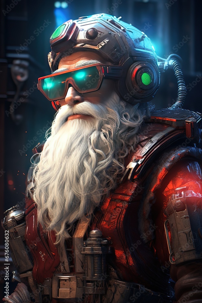 AI Babbo Natale cyberpunk 02