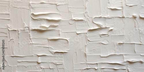 Generative AI, Closeup of impasto abstract rough white art painting texture 