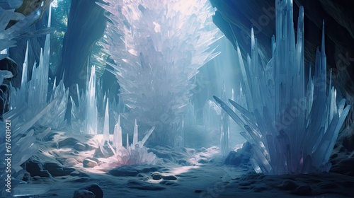  there is a very large ice like structure in the woods that looks like it is floating in the air and it looks like it is floating in the air. generative ai