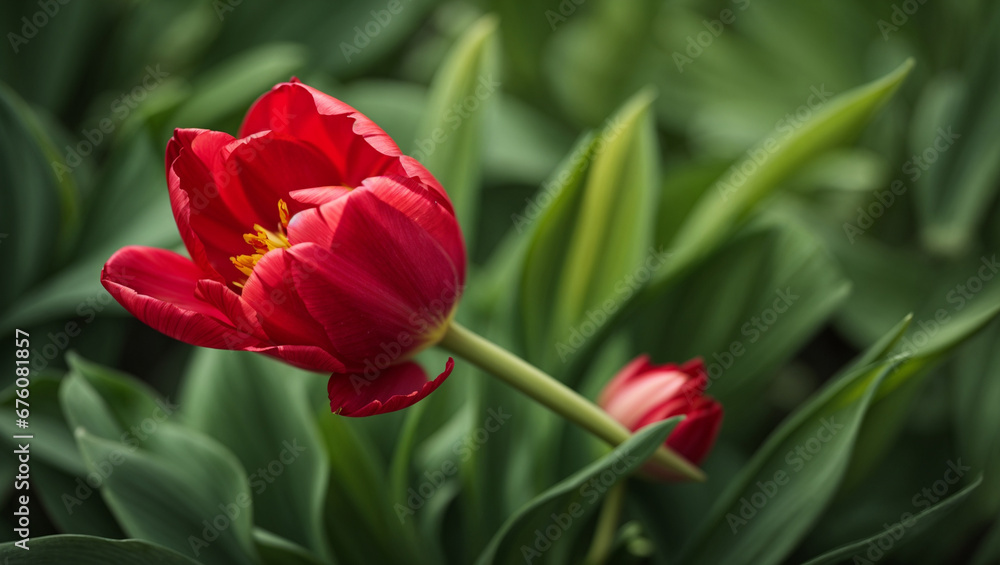 red and yellow tulips