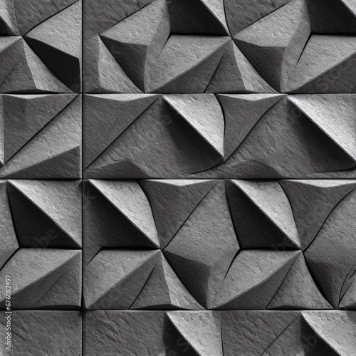 Detailreiches nahtloses Muster aus Stein und Beton, das einzigartige, geometrische Muster formt. Perfekt zur Betonung von Struktur und Design, Steinmuster, Betonmuster, Risse, seemless pattern