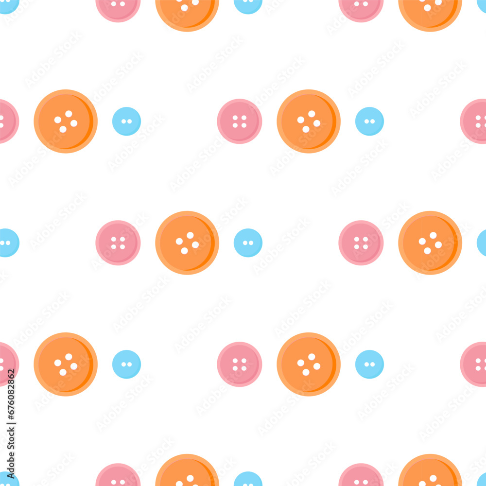 Seamless pattern of round buttons for sewing Seamless pattern of round buttons for sewing