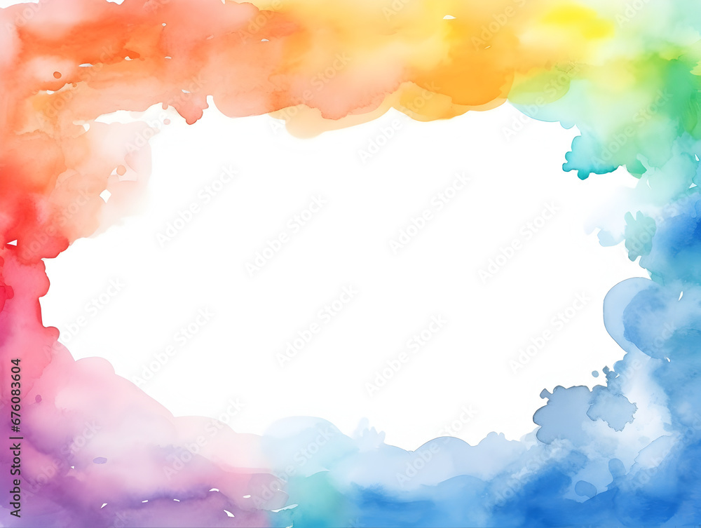 Watercolor frame background with white copy space inside Watercolor frame background with white copy space inside