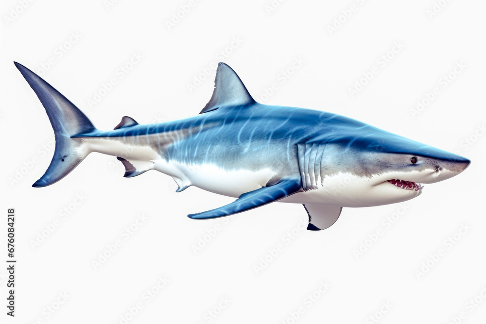 Fototapeta premium Great White Shark isolated on white background