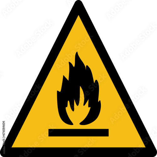 Flammable material warning sign vector photo