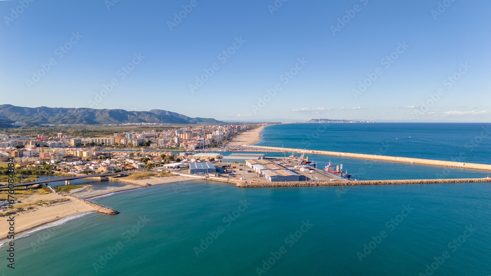 Aerial drone photo of the port in Gandia Spain