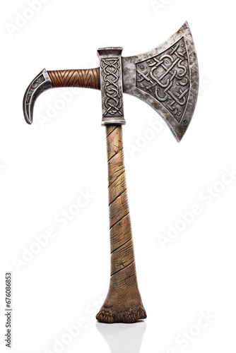 Viking Axe isolated on white background. Generative Ai