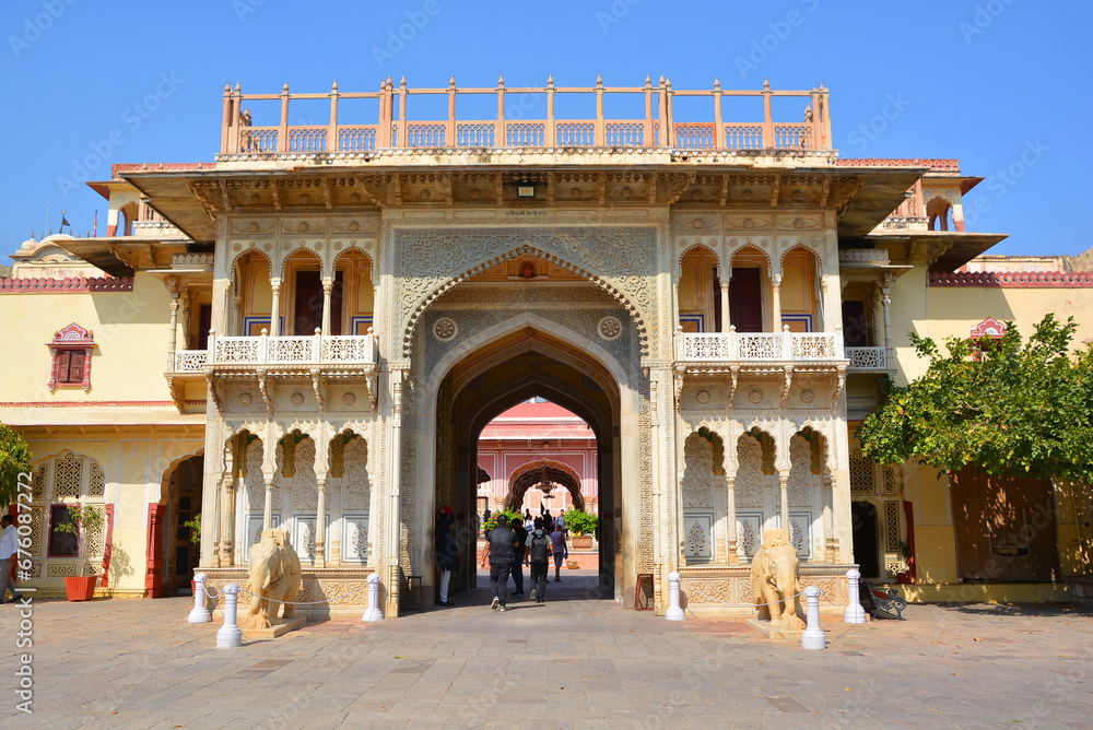 City Palace, Jaipur was established at the same time as the city of Jaipur, by Maharaja Sawai Jai Singh II, who moved his court to Jaipur from Amber, in 1727
