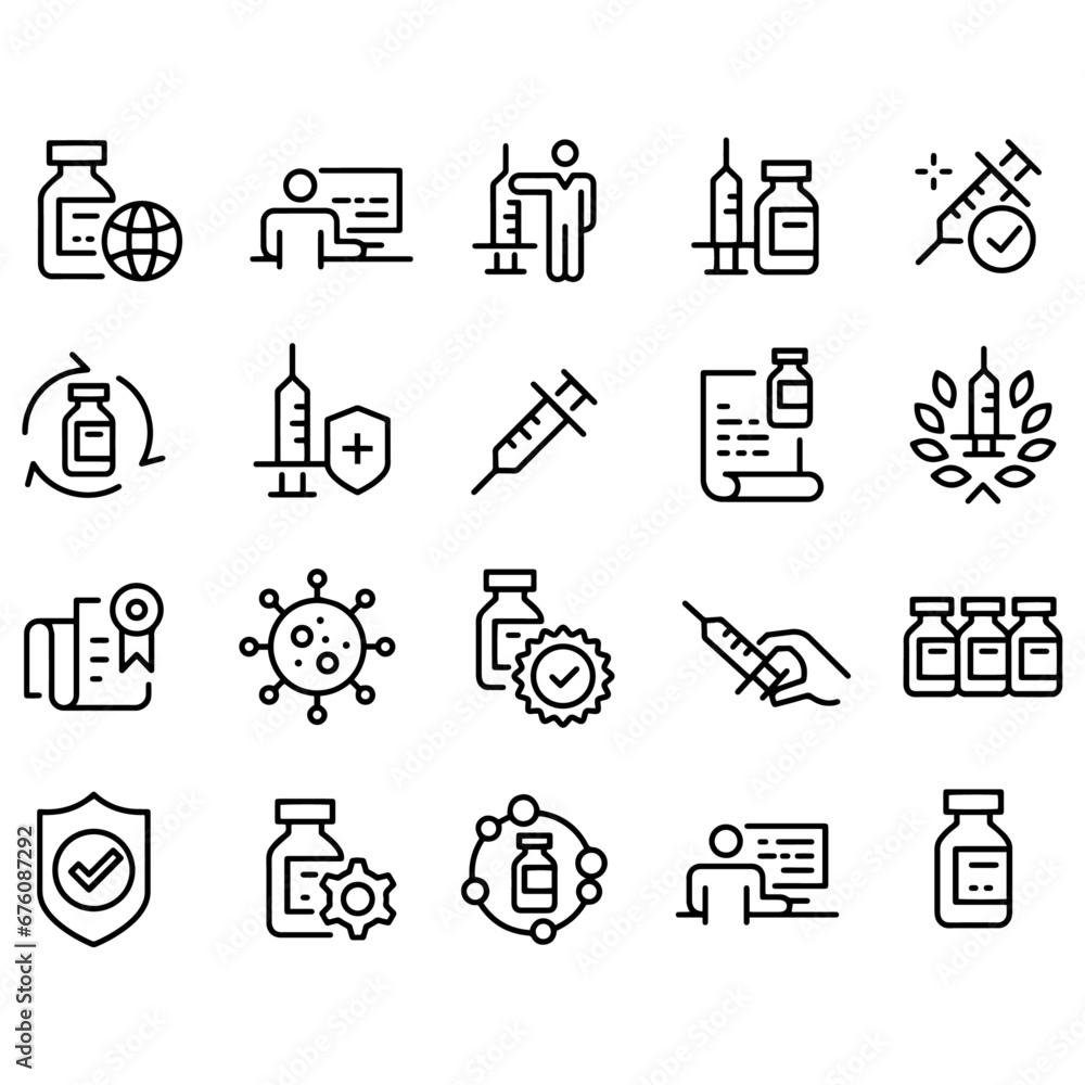 Vaccine Icons vector design