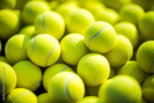 Vibrant tennis balls pattern background with new tennis balls for design or wallpaper © Ilja