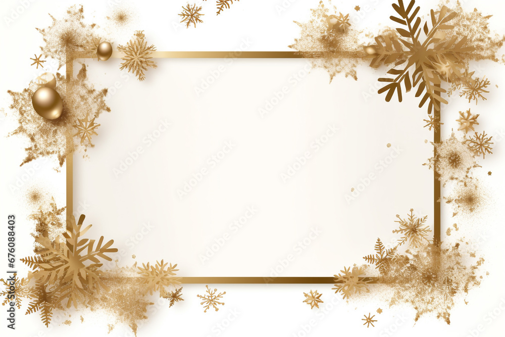illustration of christmas background with golden balls. Created with Generative AI